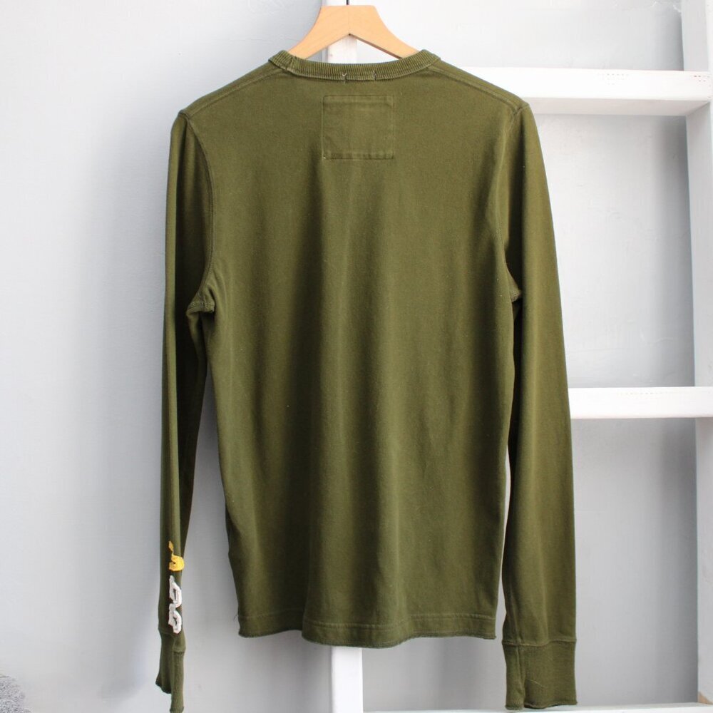 Abercrombie & Fitch Men's Green VTG 92 Long Sleeve Shirt Muscle Fit Size Small - Picture 2 of 5